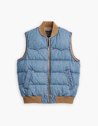 Levi's Mens Wstrn Puff Vst - Blue - Size: 42/Regular