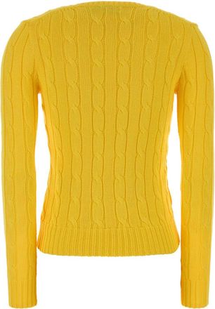 Polo Ralph Lauren Womens Cable-Knit Cotton Sweater Yellow