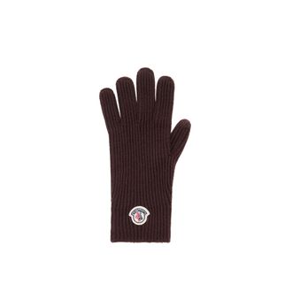 Moncler Wool Gloves Brown Size XL