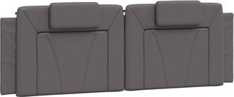 vidaXL Cabecero De Cama Acolchado Cuero Sint&eacute;tico Gris 160 Cm Vidaxl