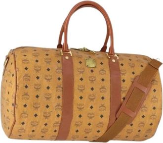 MCM Pre-owned Boston Tas - Dames - Vintage Weekendtas - Bruin - ONE Size - Leer - Vintage