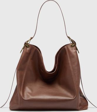 Diesel D-Line-Hobo bag in leather - Shoulder Bags - Woman - Brown