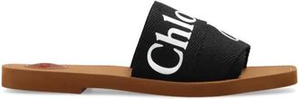 Chlo&eacute; Woody Flat Mule - Dames - Sandalen - Zwart - 37 EU - Leer - Schoenen