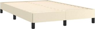 vidaXL Estructura De Cama Sin Colch&oacute;n Cuero Sint&eacute;tico Crema 120x190 Cm Vidaxl