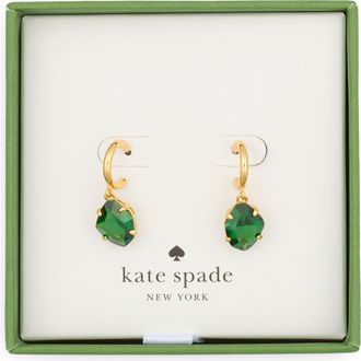 Kate Spade New York treasure trove cubic zirconia huggie hoop earrings in Green. at Nordstrom Rack