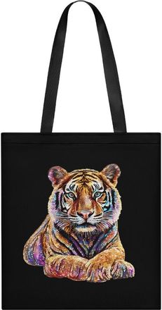 Generic Glitter Tiger Womens Tote Casual Shopping Bag Lightweight Shoulder Bags Hobos Handbag for Work Travel Daily 35x40cm