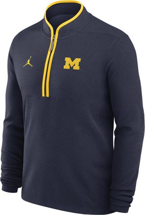 Nike Jordan Mens Michigan Victory Jordan Brand Dri-FIT College 1/2-Zip Long-Sleeve Top in Blue | JJ43CNAMMWN-APS