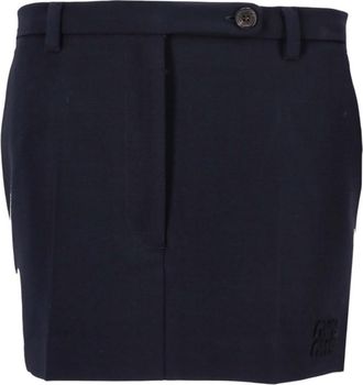 Miu Miu Navy Blue Solid Mini Skirt