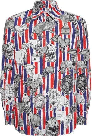 Thom Browne Toile-detail Long-sleeve Shirt