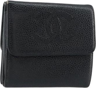 Chanel Pre-owned Wallets, female, Black, Size: ONE SIZE Pre-owned Leather Wallet