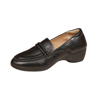 Generic Black Womens Fashion Slip-Ons Circular Toe One-Foot Design Thick Sole Wedge Heel Supportive for Indoor and Outdoor Activities Lightweight for All-Day 