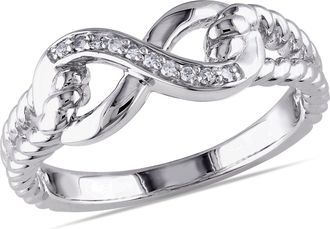 Mimi & Max Diamond Infinity Link Ring in Sterling Silver