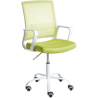 Beliani Office Chair Lime Green Mesh Fabric Upholstery Adjustable Height Swivel Desk Computer Home Office EASE