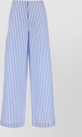 Alberta Ferretti striped embroidered wide-leg trousers