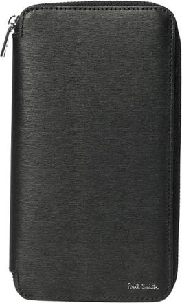Paul Smith Saffiano Reisportefeuille - Heren - Accessoires - Zwart - Maat: ONE Size Zijde