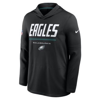 Nike Philadelphia Eagles Sideline Nike Mens Dri-FIT NFL Long-Sleeve Hooded Top in Black | 03B9149N86-TG4