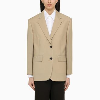 Prada Rope-coloured single-breasted jacket in wool and mohair