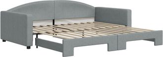 vidaXL Sofá cama nido tela gris claro 100x200 cm Vidaxl