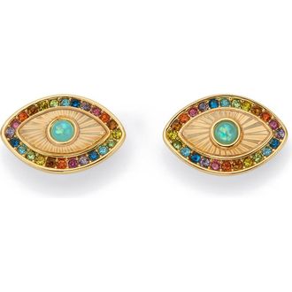 Kurt Geiger Rainbow Eye Stud Earrings in Gold/Multi at Nordstrom Rack