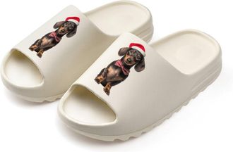 Generic Dachshund Christmas Slides for Women Men Soft Thick Bottom Coconut Slippers Sandals for Bathroom Beach
