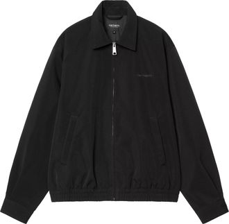 Carhartt Work in Progress Minimalist Black Nylon Canvas Jacket with Structured Silhouette