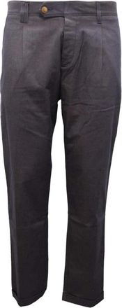 Officina36 Blauwe Bicolor Solero Broek - Heren - Straight fit broeken - Blauw - XS - Broeken