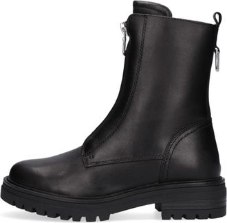 Omoda Trendy Hoge Enkelboots Lpmonk-04 - Dames - Enkellaarsjes - Zwart - 39 EU - Leer - Schoenen