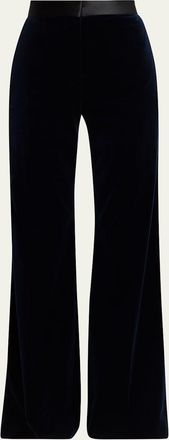 Victoria Beckham Alina Tailored Velvet Flare Trousers