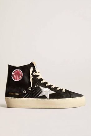 Golden Goose Womens Hi Francy Suede Sneakers In Black