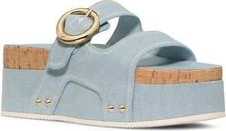 Kate Spade New York two-strap denim platform sandal in Extra Light Denim at Nordstrom, Size 6.5
