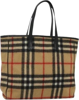 Burberry Pre-owned Vintage Tote Bag - Dames - Vintage Shopper - Veelkleurig - ONE Size - Wol - Vintage