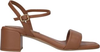 Unisa Kiala Sandalen - Dames - Sandalen met hakken - Bruin - 38 EU - Leer - Schoenen