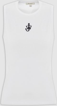 J.W.Anderson Débardeur Blanc Broderie Ancre