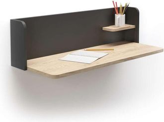 HERDASA Herdasa - Mesa Estudio Para Colgar Mod-roman Acabado Roble/grafito, 35 X 90 X 25 Cm (fondo X Ancho X Alto)