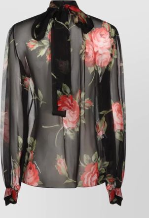 Dolce & Gabbana silk floral print long sleeve blouse