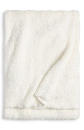 Nordstrom Nestle Faux Fur Throw Blanket in Ivory Egret at Nordstrom, Size One Size Oz