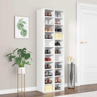 vidaXL Scarpiera da parete - Scarpiera Bianca 54x34x183 cm in Legno Multistrato