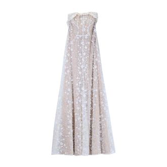 Genny Gowns, female, White, S, Abito Pizzo Ricamato