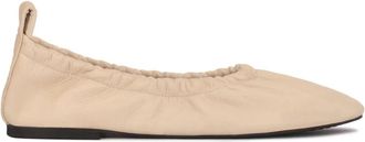 Kazar Beige leren ballerinas met elastiek op de bovenkant - Dames - Ballerinas - Beige - 36 EU - Leer - Schoenen