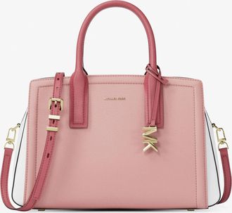 Michael Kors Laila Medium Color-Block Pebbled Leather Satchel