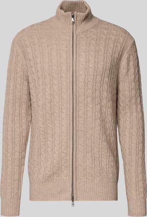 Christian Berg Strickjacke mit Kaschmir-Anteil in Beige Melange, Größe 3XL