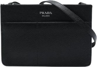 Prada Pre-owned Vintage Crossbody Bag - Dames - Vintage Schoudertas - Zwart - ONE Size - Leer - Vintage
