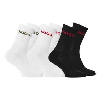 HUGO BOSS Heren Crew Sokken (Set van 6) (Zwart, Wit)