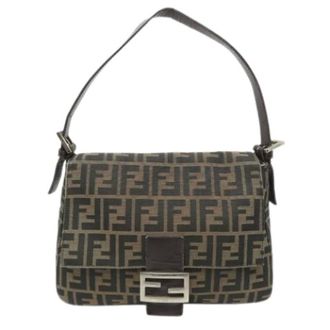 Fendi Pre-owned Canvas Shoulder Bag - Dames - Pre-owned - Bruin - Maat: ONE Size Leer