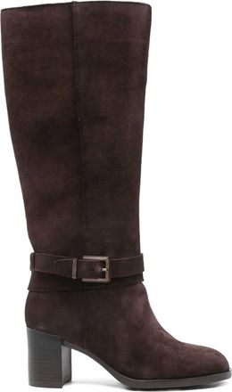 Tamaris 65mm buckled knee-high boots - women - Rubber/Fabric/Suede - 37 - Brown