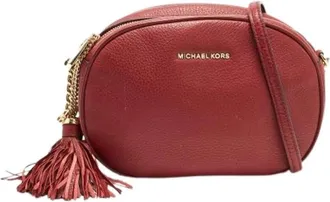 Michael Kors Pre-owned Cross Body Bags, female, Red, Size: ONE SIZE Pre-owned Leather Crossbody Bag