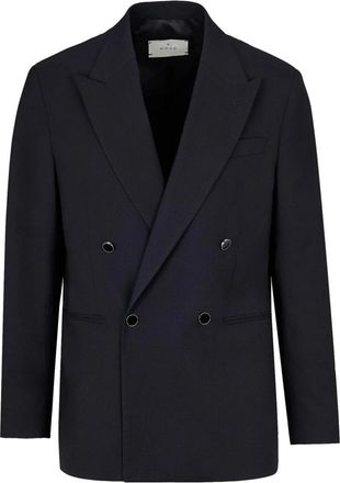 Manuel Ritz Double-breasted Blazer - Heren - Business blazers - Zwart - L - Leer - Kostuums