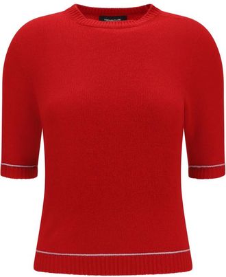 Fabiana Filippi Red Crew Neck Sweater
