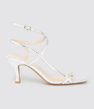 Jeanne Vouland Sandales Sublim Double Cuir Vipera Argent&eacute;