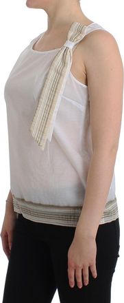 Ermanno Scervino Womens White Top Blouse Tank Shirt Sleeveless Cotton